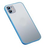 Elfia Apple iPhone 11 ile Uyumlu Şeffaf Transparan Kamera Lens Korumalı Mat Renkli İnce Sert Silikon Kılıf, Retro Mavi