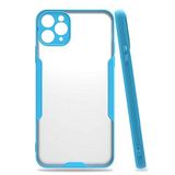 Elfia Apple iPhone 11 Pro Max ile Uyumlu Silikon Kılıf Şeffaf Kamera Lens Korumalı Yumuşak İnce Kapak Parfen Mavi