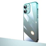 Elfia Apple iPhone 12 ile Uyumlu Silikon Şeffaf Renk Geçişli Kamera Lens Korumalı Kılıf, Senkron Mavi-Siyah