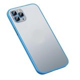Elfia Apple iPhone 12 Pro ile Uyumlu Şeffaf Transparan Kamera Lens Korumalı Mat Renkli İnce Sert Silikon Kılıf, Retro Mavi
