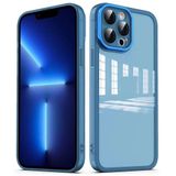 Elfia Apple iPhone 12 Pro ile Uyumlu Transparan kamera Lens ve Darbe Korumalı Kılıf, Post Mavi