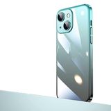 Elfia Apple iPhone 13 ile Uyumlu Silikon Şeffaf Renk Geçişli Kamera Lens Korumalı Kılıf, Senkron Mavi-Siyah
