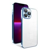 Elfia Apple iPhone 13 Pro ile Uyumlu Şeffaf Mat Pastel Renkli Kamera Lens Korumalı Kılıf, Garaj Mavi Açık