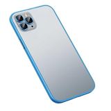 Elfia Apple iPhone 13 Pro ile Uyumlu Şeffaf Transparan Kamera Lens Korumalı Mat Renkli İnce Sert Silikon Kılıf, Retro Mavi