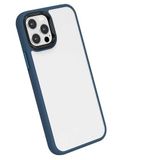 Elfia Apple iPhone 13 Pro ile Uyumlu Silikon Şeffaf Mat Renkli Kamera Lens Korumalı Kılıf, Cann Mavi