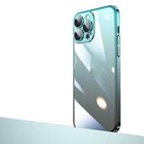 Elfia Apple iPhone 13 Pro ile Uyumlu Silikon Şeffaf Renk Geçişli Kamera Lens Korumalı Kılıf, Senkron Mavi-Siyah