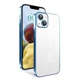 Elfia Apple iPhone 14 ile Uyumlu Şeffaf Mat Pastel Renkli Kamera Lens Korumalı Kılıf, Garaj Mavi Açık