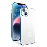 Elfia Apple iPhone 14 Plus ile Uyumlu Şeffaf Mat Pastel Renkli Kamera Lens Korumalı Kılıf, Garaj Mavi Açık