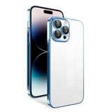 Elfia Apple iPhone 14 Pro ile Uyumlu Şeffaf Mat Pastel Renkli Kamera Lens Korumalı Kılıf, Garaj Mavi Açık
