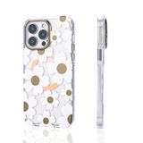Elfia Apple iPhone 14 Pro Max ile Uyumlu Papatya Çiçek Desenli Kamera Lens Korumalı M-Safe Şarj Özellikli Kılıf, Papat Kahverengi