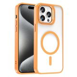 Elfia Apple iPhone 15 Pro Max ile Uyumlu Kamera Lens Koruyucu Hediyeli Wirelles şarj Özellikli Standlı Kılıf, Klon Turuncu