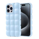 Elfia Apple iPhone 15 Pro Max ile Uyumlu Yumuşak Silikon Mat Renkli Kamera Lens Korumalı Kılıf, Dom Mavi