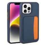 Elfia Apple iPhone 16 Pro ile Uyumlu Kılıfı Kartlık Bölmeli Cüzdan Yumuşak Silikon Deri Görünüm Kamera Lens Korumalı Mat Renkli Kapak XKart Lacivert