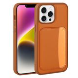 Elfia Apple iPhone 16 Pro ile Uyumlu Kılıfı Kartlık Bölmeli Cüzdan Yumuşak Silikon Deri Görünüm Kamera Lens Korumalı Mat Renkli Kapak XKart Turuncu