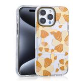 Elfia Apple iPhone 16 Pro Max ile Uyumlu Papatya Çiçek Desenli Kamera Lens Korumalı M-Safe Şarj Özellikli Kılıf, Papat Turuncu