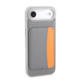 Elfia Apple iPhone 17 Air ile Uyumlu Kılıfı Kartlık Bölmeli Cüzdan Yumuşak Silikon Deri Görünüm Kamera Lens Korumalı Mat Renkli Kapak XKart Koyu Gri