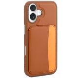Elfia Apple iPhone 17 ile Uyumlu Kılıfı Kartlık Bölmeli Cüzdan Yumuşak Silikon Deri Görünüm Kamera Lens Korumalı Mat Renkli Kapak XKart Kahverengi