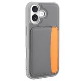 Elfia Apple iPhone 17 ile Uyumlu Kılıfı Kartlık Bölmeli Cüzdan Yumuşak Silikon Deri Görünüm Kamera Lens Korumalı Mat Renkli Kapak XKart Koyu Gri