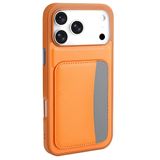 Elfia Apple iPhone 17 Pro ile Uyumlu Kılıfı Kartlık Bölmeli Cüzdan Yumuşak Silikon Deri Görünüm Kamera Lens Korumalı Mat Renkli Kapak XKart Turuncu