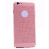 Elfia Apple iPhone 6S Plus ile Uyumlu Kılıfı Delikli Silikon Esnek Mat Pastel Renkli Yumuşak İnce Kapak Rose Gold