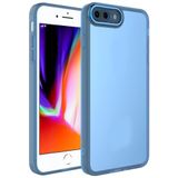 Elfia Apple iPhone 8 Plus ile Uyumlu Transparan kamera Lens ve Darbe Korumalı Kılıf, Post Mavi