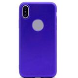 Elfia Apple iPhone XS Max ile Uyumlu Kılıfı Silikon Mat Renkli Parmak İzi Bırakmayan Yumuşak İnce Kapak Prem Saks Mavi