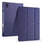 Elfia Honor Magic Pad 2 ile Uyumlu Kılıf Silikon Yumuşak 4 Farklı Stand Olabilen Kalem Bölmeli Kapaklı Tablet Kılıfı Lacivert