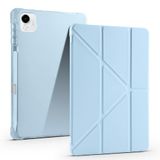 Elfia Honor Pad X9 Pro ile Uyumlu Kılıf Silikon Yumuşak 4 Farklı Stand Olabilen Kalem Bölmeli Kapaklı Tablet Kılıfı Mavi