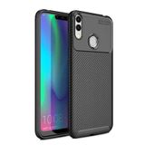 Elfia Huawei Honor 8C ile Uyumlu Kılıf Silikon Karbon İnce Esnek Lens Korumalı Tarz Mat Parmak İzi Bırakmayan Kapak Negro Siyah