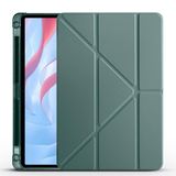 Elfia Huawei Honor Pad X9 11.5' ile Uyumlu Kılıf Silikon Yumuşak 4 Farklı Stand Olabilen Kalem Bölmeli Kapaklı Tablet Kılıfı Koyu Yeşil