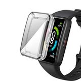Elfia Huawei ile Uyumlu Band 7 Ekran Koruyucu Darbe Korumalı Silikon Kasa Koruma Renksiz