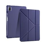 Elfia Huawei Matepad 11.5 2025/2023 ile Uyumlu Kılıf Silikon Yumuşak 4 Farklı Stand Olabilen Kalem Bölmeli Kapaklı Tablet Kılıfı Lacivert