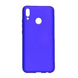 Elfia Huawei Y9 2019 ile Uyumlu Kılıfı Silikon Mat Renkli Parmak İzi Bırakmayan Yumuşak İnce Kapak Prem Saks Mavi