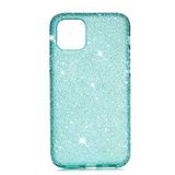 Elfia iPhone 11 Pro ile Uyumlu Silikon Parlayan Taş Dizayn Pastel Renkli Kılıf, Eni Yeşil