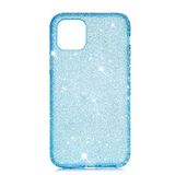 Elfia iPhone 11 Pro Max ile Uyumlu Silikon Parlayan Taş Dizayn Pastel Renkli Kılıf, Eni Mavi