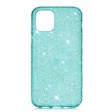 Elfia iPhone 12 Mini ile Uyumlu Silikon Parlayan Taş Dizayn Pastel Renkli Kılıf, Eni Yeşil