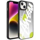 Elfia iPhone 14 ile Uyumlu Parlak Desenli Kamera Korumalı Kılıf, Yazı