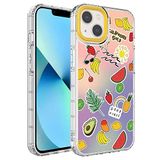Elfia iPhone 14 Plus ile Uyumlu Sert Silikon Desenli Kamera Korumalı Kılıf, Korn No4