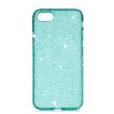 Elfia iPhone 7 ile Uyumlu Silikon Parlayan Taş Dizayn Pastel Renkli Kılıf, Eni Yeşil