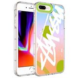 Elfia iPhone 8 Plus ile Uyumlu Sert Silikon Desenli Kamera Korumalı Kılıf, Korn No2