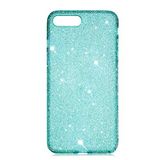 Elfia iPhone 8 Plus ile Uyumlu Silikon Parlayan Taş Dizayn Pastel Renkli Kılıf, Eni Yeşil