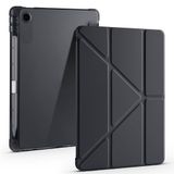Elfia Lenovo Tab TB-311FU ile Uyumlu Kılıf Silikon Yumuşak 4 Farklı Stand Olabilen Kalem Bölmeli Kapaklı Tablet Kılıfı Siyah