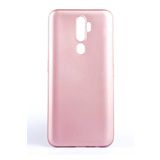 Elfia Oppo A5 2020 ile Uyumlu Kılıfı Silikon Mat Renkli Parmak İzi Bırakmayan Yumuşak İnce Kapak Prem Rose Gold