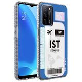 Elfia Oppo A54 4G ile Uyumlu Silikon Desenli Darbe Korumalı Airbag Kılıf, Elegans No4