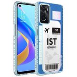 Elfia Oppo A96 4G ile Uyumlu Silikon Desenli Darbe Korumalı Airbag Kılıf, Elegans No1
