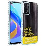 Elfia Oppo A96 4G ile Uyumlu Silikon Desenli Darbe Korumalı Airbag Kılıf, Elegans No3