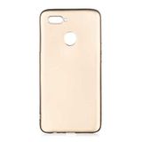 Elfia Oppo AX7 ile Uyumlu Kılıfı Silikon Mat Renkli Parmak İzi Bırakmayan Yumuşak İnce Kapak Prem Gold
