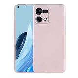 Elfia Oppo Reno 7 4G ile Uyumlu Kılıfı Silikon Mat Renkli Parmak İzi Bırakmayan Yumuşak İnce Kapak Prem Rose Gold