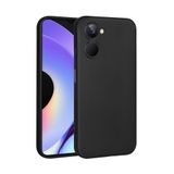Elfia Realme 10 4G ile Uyumlu Kılıfı Silikon Mat Renkli Parmak İzi Bırakmayan Yumuşak İnce Kapak Prem Siyah