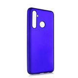Elfia Realme 5 Pro ile Uyumlu Kılıfı Silikon Mat Renkli Parmak İzi Bırakmayan Yumuşak İnce Kapak Prem Saks Mavi